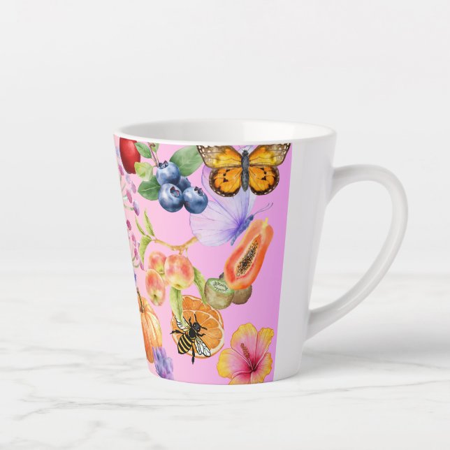 Caneca De Café Latte Frutas mistas (Direita)