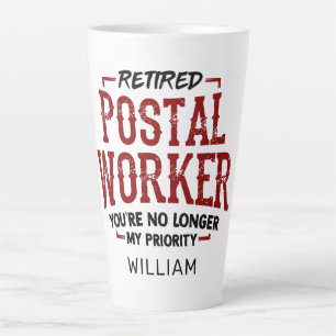 Caneca De Café Latte Funcionário Postal Aposentado Carteiro Aposentador