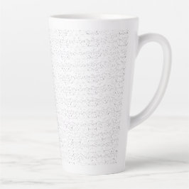 Caneca De Café Latte Fundo branco com um padrão repetitivo de pequeno