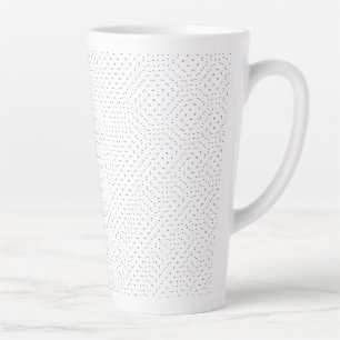 Caneca De Café Latte Fundo branco com um padrão repetitivo de pequeno