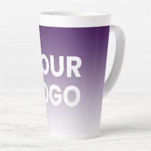 Caneca De Café Latte Fundo de qualquer cor Gradiente Branco e seu log