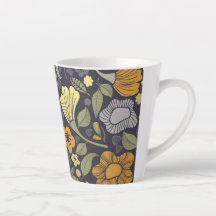 Fundo Floral Latte Mug Dark