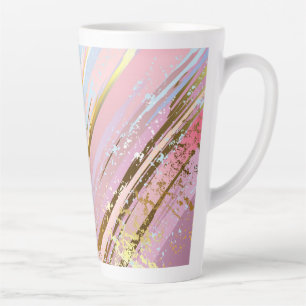 Caneca De Café Latte Fundo Rosa Texturizado