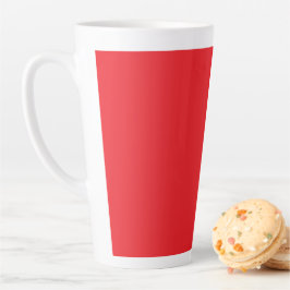 Caneca De Café Latte Fundo Vermelho Sólido