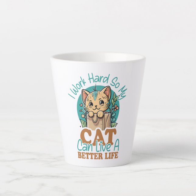 Caneca De Café Latte Funny Cat Lover Quote Cute Kitten Graphic (Frente)
