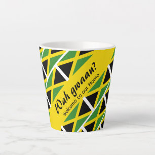 Caneca De Café Latte Funny Custom WAH GWAAN Jamaica Flag