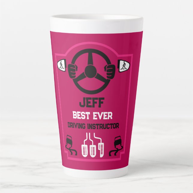 Caneca De Café Latte Funny Driving Instructor Gift (Frente)