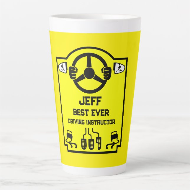 Caneca De Café Latte Funny Driving Instructor Gift (Frente)