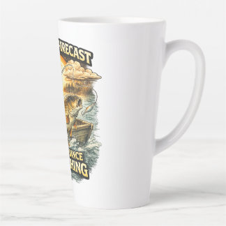 Caneca De Café Latte Funny Fishing T-Shirt – Weekend Forecast 100% Chan
