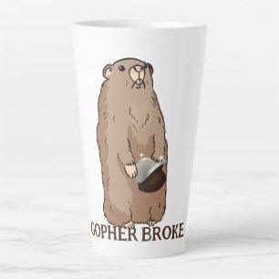 Caneca De Café Latte Funny Gopher Broke