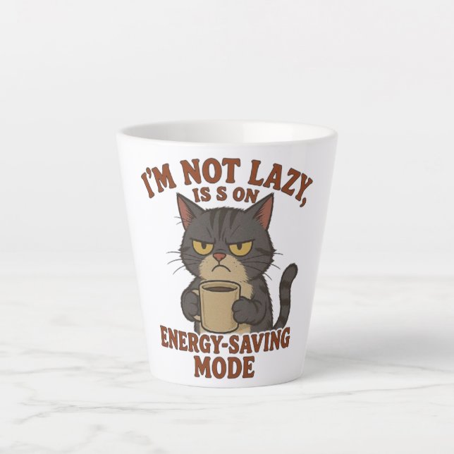 Caneca De Café Latte Funny Grumpy Cat Latte Mug (Frente)