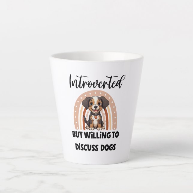 Caneca De Café Latte Funny Introvert Dog Lover Quote (Frente)