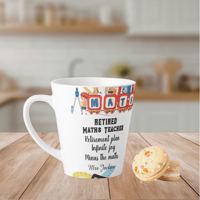 Caneca De Café Latte Funny maths teacher retirement quote (Criador carregado)