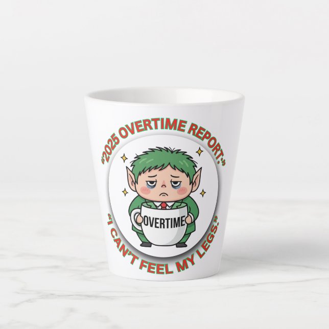 Caneca De Café Latte Funny Overtime Elf Christmas Coffee Mug – Office B (Frente)