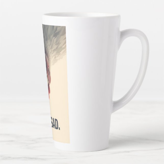 Caneca De Café Latte Funny Sarcastic Chicken How Sad Upside Down Meme A (Direita)