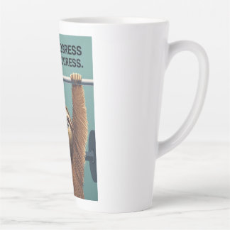 Caneca De Café Latte Funny Sloth Gym Motivation Poster - Slow Progress 