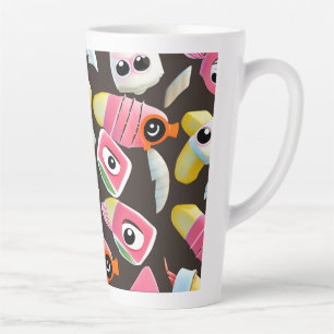Caneca De Café Latte Funny Sushi