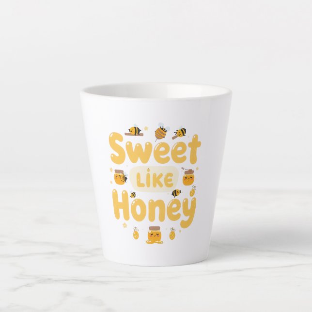 Caneca De Café Latte Funny "Sweet Like Honey" Bumblebee (Frente)