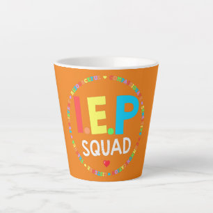 Caneca De Café Latte Funny Teacher IEP Squad I Encourage Progress Sped
