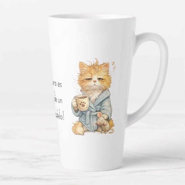 Caneca De Café Latte Funny Tired Orange Cat Coffee Mug Custom Name Quot (Direita)