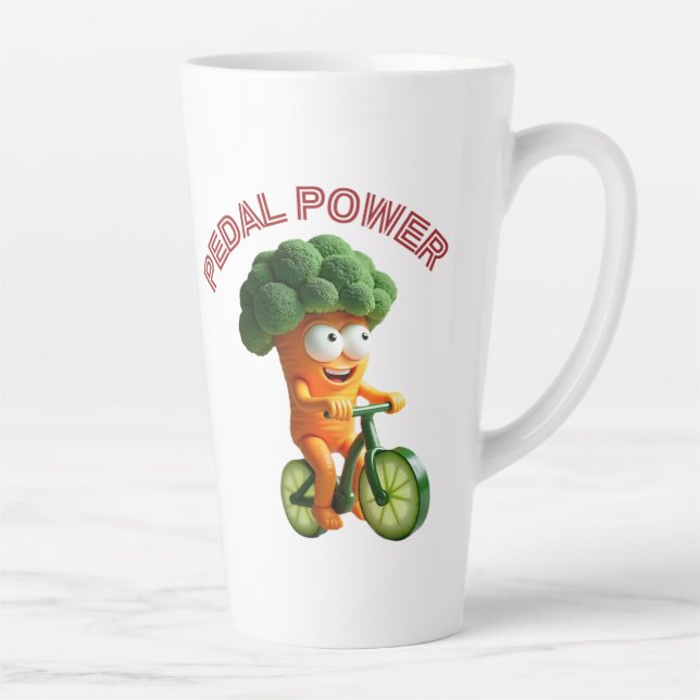 Caneca De Café Latte Funny Veggie Rider (Direita)