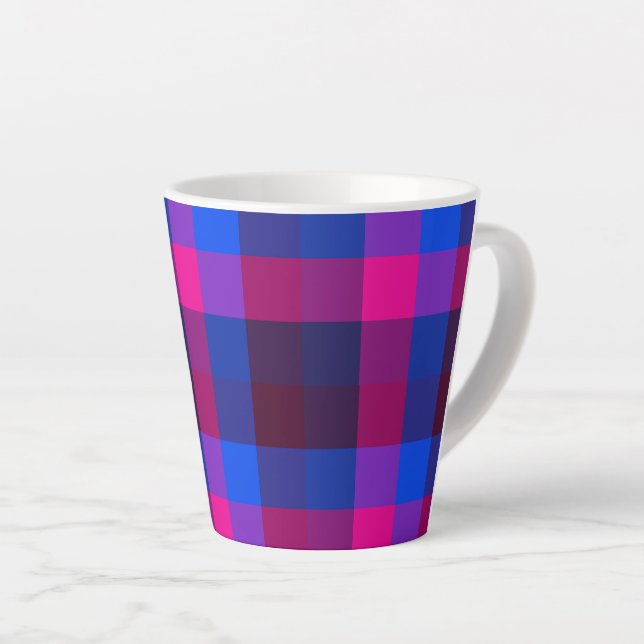 Caneca De Café Latte Fusão de mosaico néon (Ângulo direito)