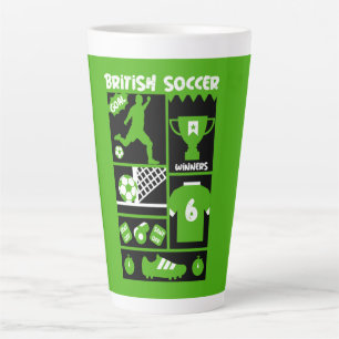 Caneca De Café Latte Futebol britânico