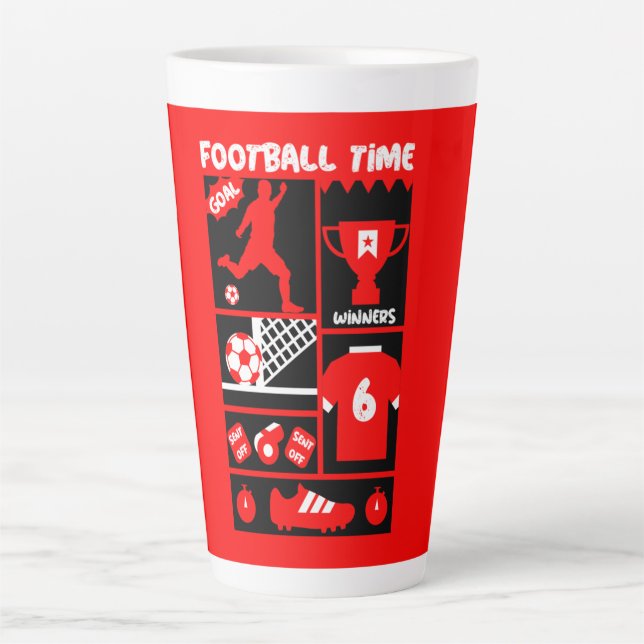 Caneca De Café Latte Futebol britânico (Frente)