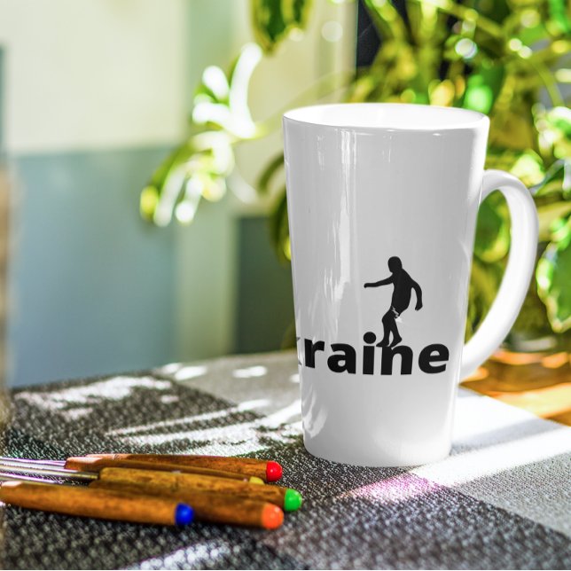 Caneca De Café Latte Futebol da Ucrânia (Criador carregado)