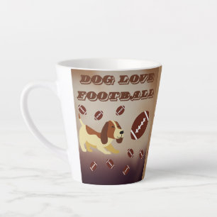 Caneca De Café Latte Futebol divertido Cachorro marrom esportes de cach