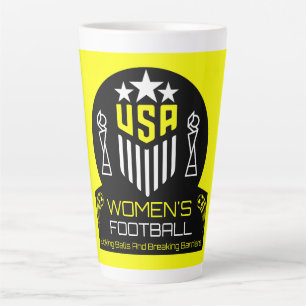 Caneca De Café Latte Futebol feminino americano
