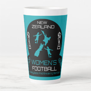 Caneca De Café Latte Futebol feminino da Nova Zelândia
