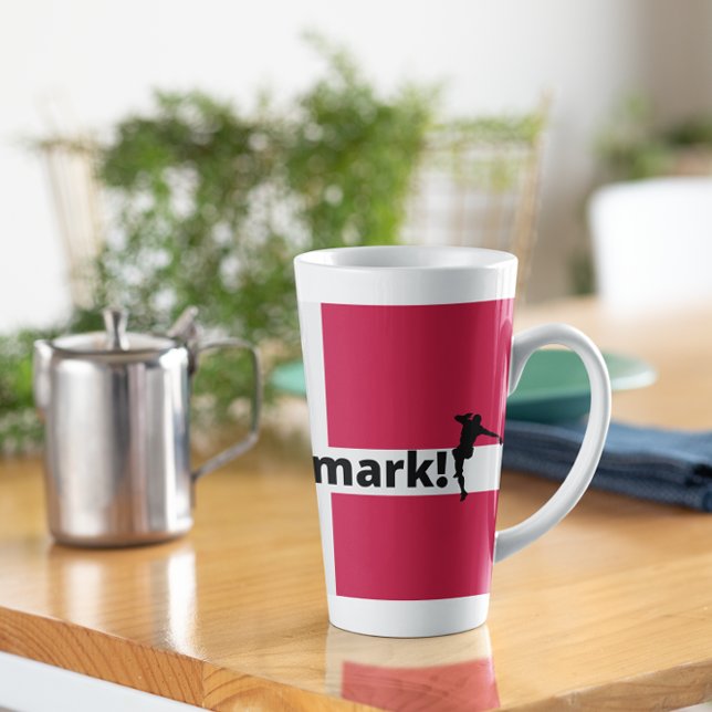 Caneca De Café Latte Futebol na Dinamarca (Criador carregado)