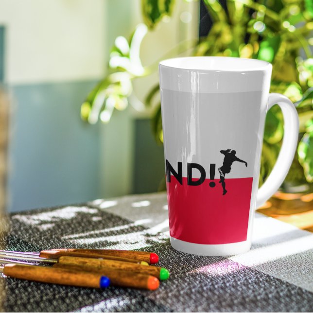Caneca De Café Latte Futebol polonês (Criador carregado)