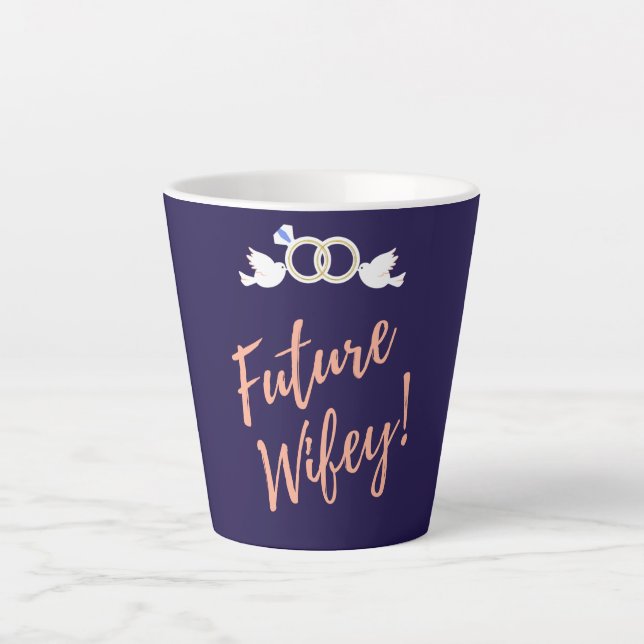 Caneca De Café Latte Futuros Pássaros de Amor Sem Fio (Frente)