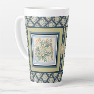 Caneca De Café Latte G Criação de floração amarela