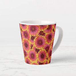 Caneca De Café Latte Gaillardia - Padrão Sem Costura