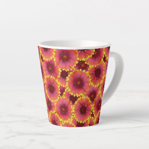 Caneca De Café Latte Gaillardia - Padrão Sem Costura