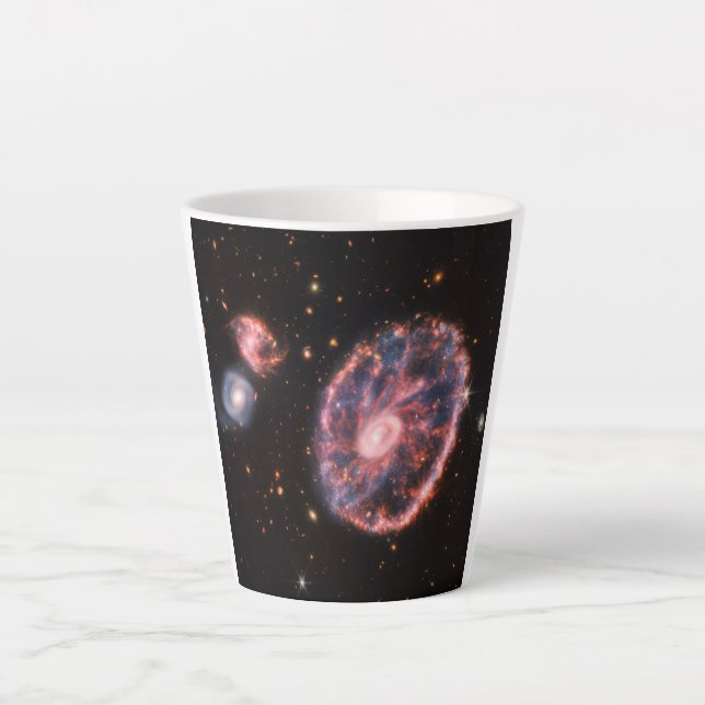 Caneca De Café Latte Galáxia CartWheel, Telescópio Espacial James Webb (Frente)