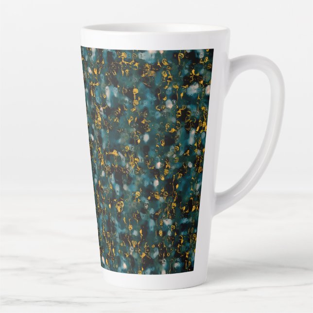Caneca De Café Latte Galaxies Black Blue & Gold (Direita)