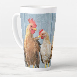 Caneca De Café Latte Galo de Pintinhos Hens