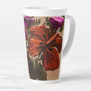 Caneca De Café Latte Galo Floral Laranja