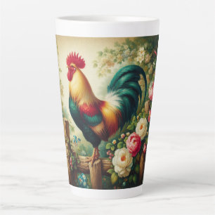 Caneca De Café Latte Galo rústico/vintage
