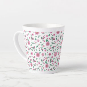 Caneca De Café Latte Galore das Rosas Rosa