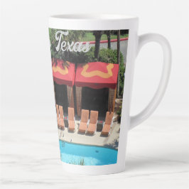 Caneca De Café Latte Galveston, Texas - Hotel San Luis Sundeck -