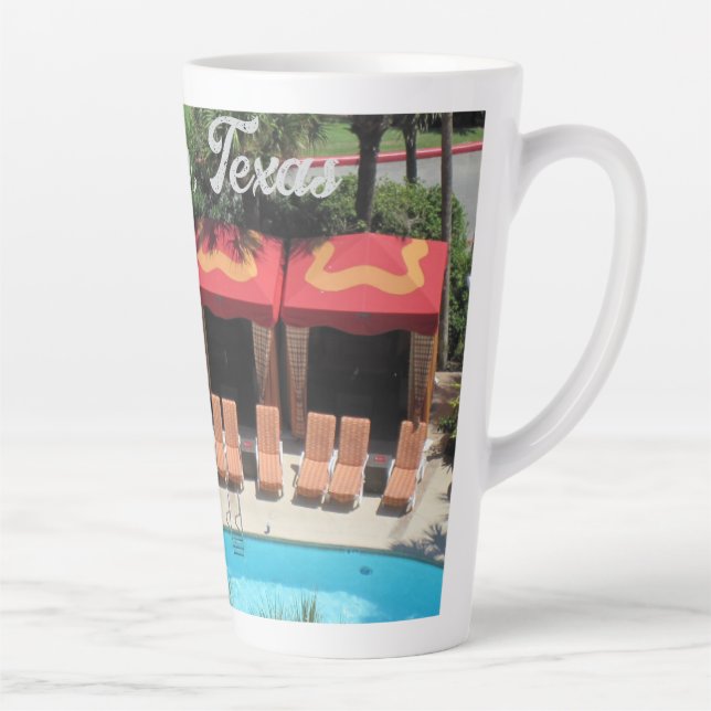 Caneca De Café Latte Galveston, Texas - San Luis Hotel Sundeck -  (Direita)