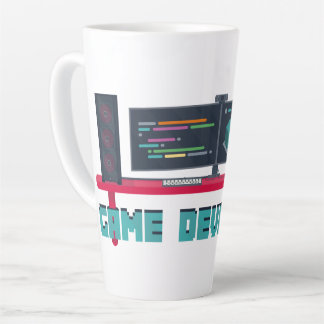 Caneca De Café Latte Game Developer Latte Mug - Blue Letters