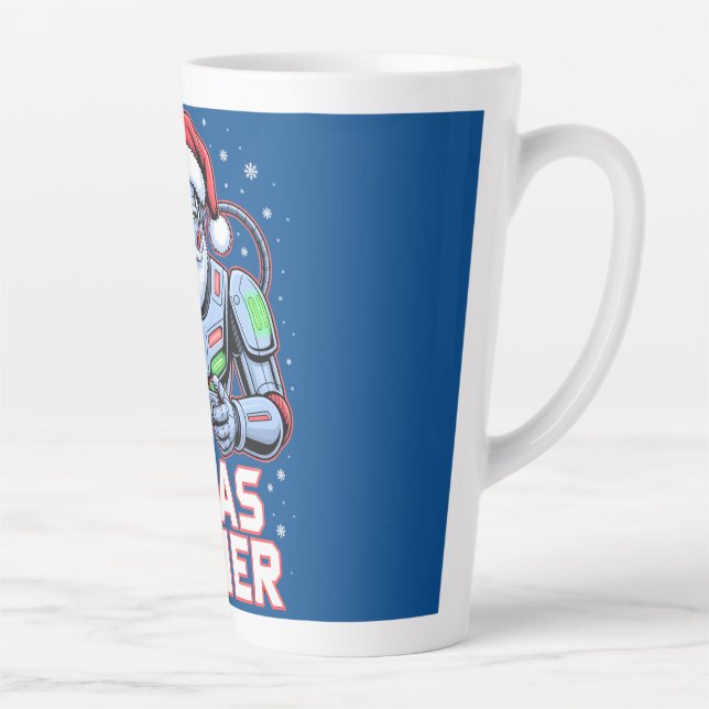Caneca De Café Latte Gamer Christmas Gifts Cyber Santa Robot Xmas Gamer (Direita)