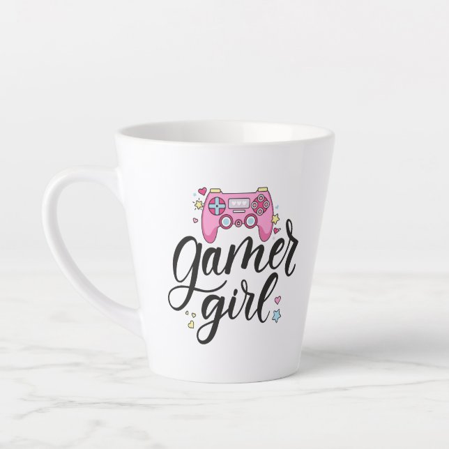 Caneca De Café Latte Gamer Girl (Esquerda)