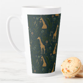 Caneca De Café Latte Gangout de Girafa Tropical